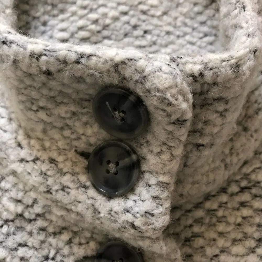 Gap Girls Wool Blend 3/4 Sleeve Sweater Coat Gray Stripes Size XS (4-5)